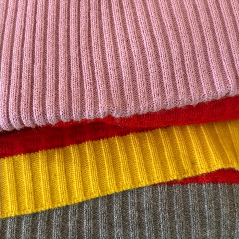 Textural Color Block Sweater Knit Throw Blanket Pink/Red/Yellow - LEGO x Target